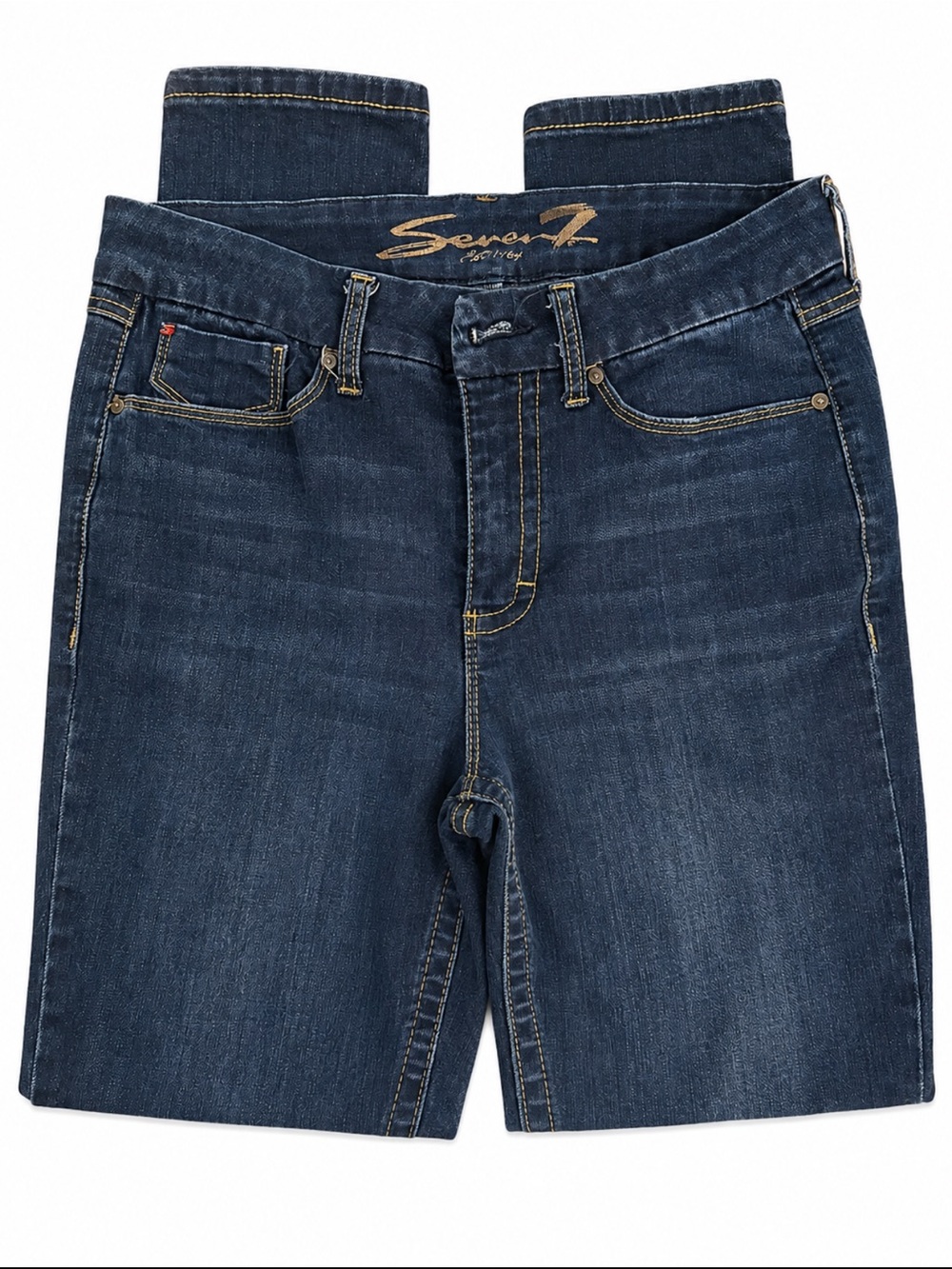 Seven7 Womens Dark Blue Denim Jeans